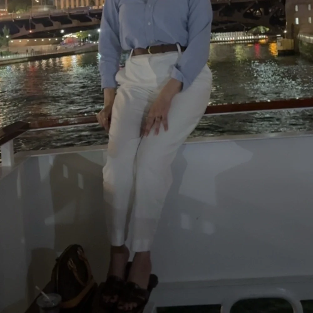 H&M Linen Blend Cropped Pants